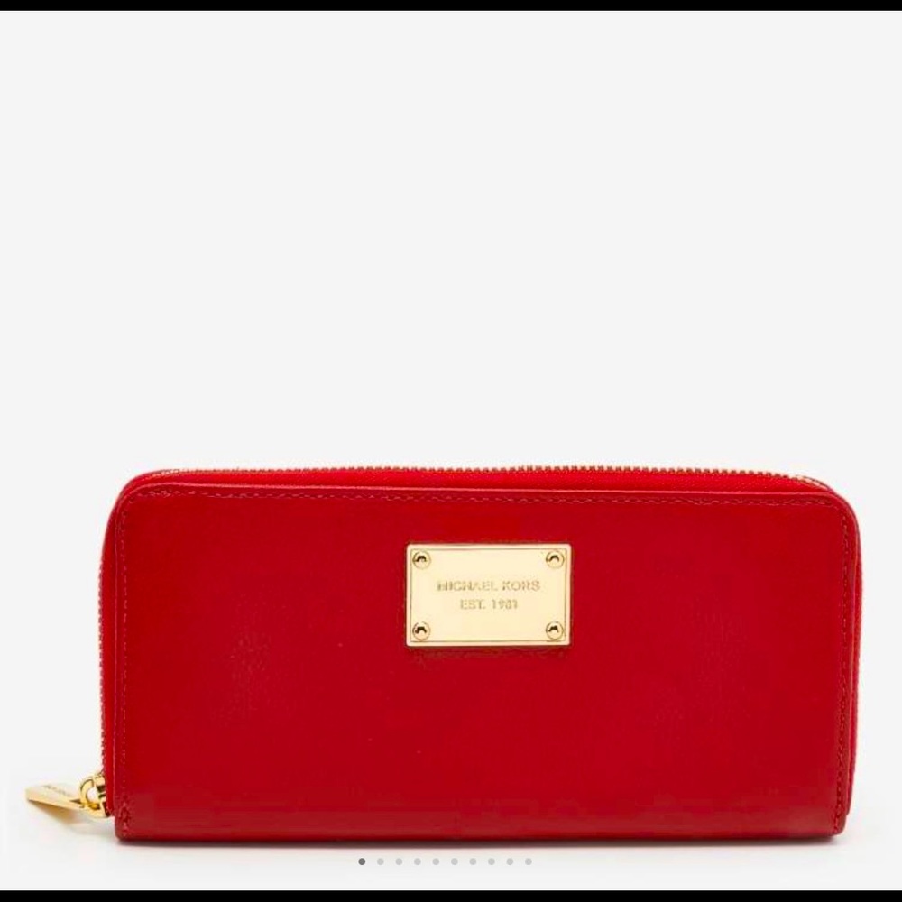 MICHAEL Michael Kors, Wallet, Red, Gold Logo